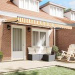 Casa si Gradina - Gradina si terasa - Umbrele si pavilioane - Pavilioane - Cortina Retractabila Manual Galben si portocaliu si alb - Infinity.ro