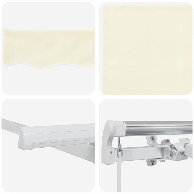Casa si Gradina - Gradina si terasa - Umbrele si pavilioane - Pavilioane - Cortina Retractabila Manual Crema si Alb - Infinity.ro