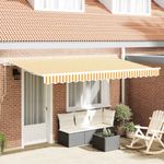 Casa si Gradina - Gradina si terasa - Umbrele si pavilioane - Pavilioane - Cortina Retractabila Manual Galben si alb - Infinity.ro