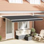 Casa si Gradina - Gradina si terasa - Umbrele si pavilioane - Pavilioane - Cortina Retractabila Manual Antracit si Alb - Infinity.ro