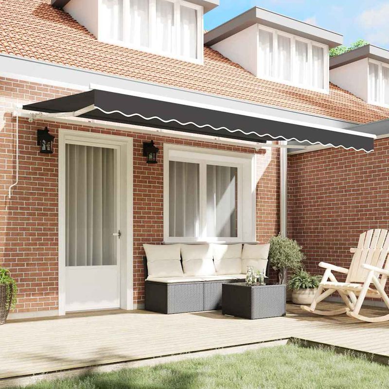 Casa si Gradina - Gradina si terasa - Umbrele si pavilioane - Pavilioane - Cortina Retractabila Manual Antracit si Alb - Infinity.ro