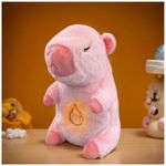 Jucarii, Copii si Bebe - Jucarii si jocuri - Jucarii de plus - Jucarie de plus Capibara KidMania® cu functie de respiratie, melodii si lumina pentru copii, 25 cm, roz - Infinity.ro