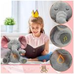 Jucarii, Copii si Bebe - Jucarii si jocuri - Jucarii de plus - Jucarie de plus elefantul Dumbo KidMania® cu functie de respiratie, melodii si lumina pentru copii, 30 cm - Infinity.ro
