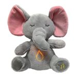 Jucarii, Copii si Bebe - Jucarii si jocuri - Jucarii de plus - Jucarie de plus elefantul Dumbo KidMania® cu functie de respiratie, melodii si lumina pentru copii, 30 cm - Infinity.ro