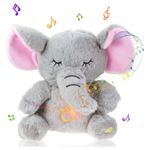 Jucarii, Copii si Bebe - Jucarii si jocuri - Jucarii de plus - Jucarie de plus elefantul Dumbo KidMania® cu functie de respiratie, melodii si lumina pentru copii, 30 cm - Infinity.ro