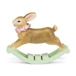 Casa si Gradina - Decoratiuni - Decoratiuni de sezon - Decoratiune Paste model Iepuras pe balansoar, 16 cm, auriu - Infinity.ro