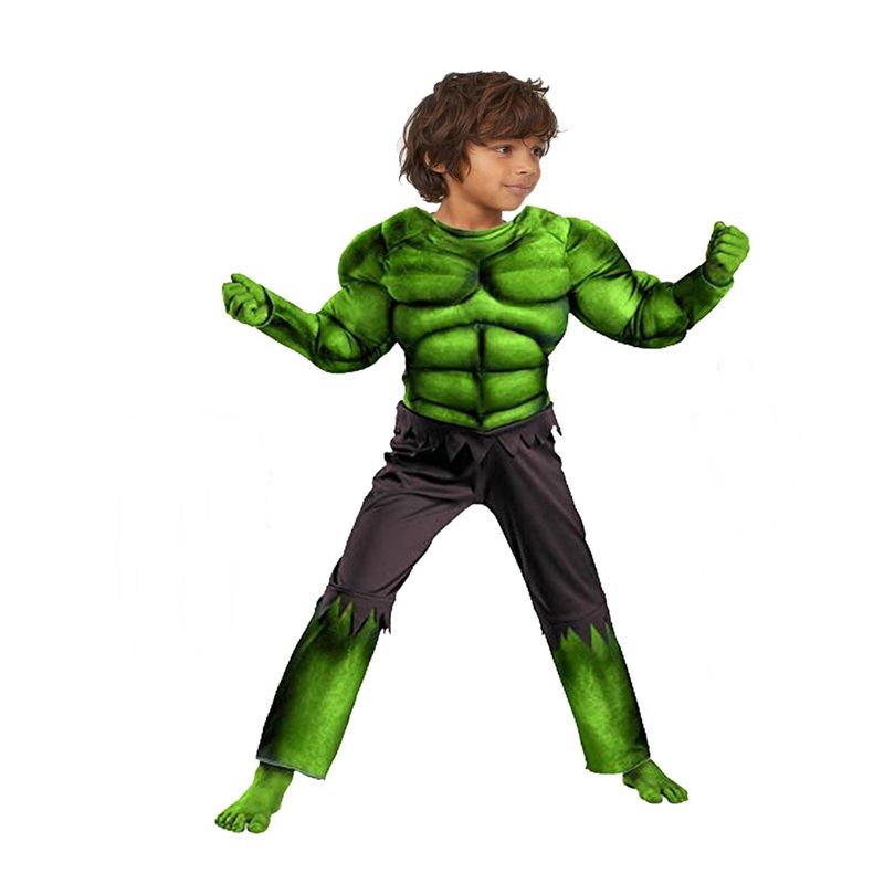 Jucarii, Copii si Bebe - Jucarii si jocuri - Jucarii de rol - Masti si costume copii - Costum Hulk clasic KidMania® cu muschi pentru baieti 100-110 cm 4-5 ani - Infinity.ro