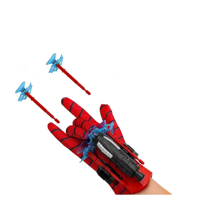 Jucarii, Copii si Bebe - Jucarii si jocuri - Jucarii de rol - Masti si costume copii - Costum Spider-Man KidMania® cu muschi, masca cu lumini si doua manusi lansator cu ventuze pentru copii 3-5 ani 90-110 cm - Infinity.ro