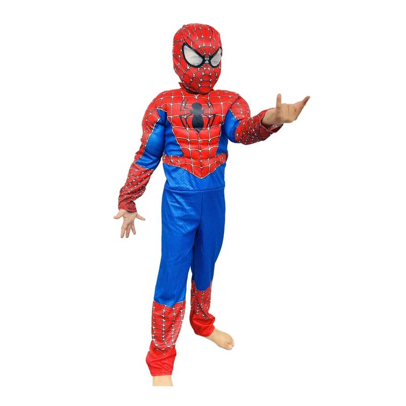 Jucarii, Copii si Bebe - Jucarii si jocuri - Jucarii de rol - Masti si costume copii - Costum Spider-Man KidMania® cu muschi si doua manusi lansator pentru copii 7-9 ani 120-130 cm - Infinity.ro