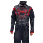 Jucarii, Copii si Bebe - Jucarii si jocuri - Jucarii de rol - Masti si costume copii - Costum Spiderman negru KidMania® cu muschi si doua manusi lansator pentru copii 3-5 ani 90-110 cm - Infinity.ro