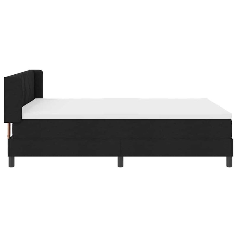 Casa si Gradina - Mobilier - Paturi si accesorii - Paturi - Pat cu arcuri cu headboard Negru 160 x 200 cm Tesatura si Spuma - Infinity.ro