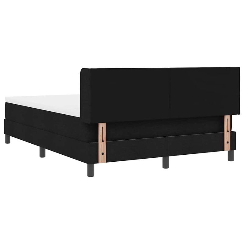 Casa si Gradina - Mobilier - Paturi si accesorii - Paturi - Pat cu arcuri cu headboard Negru 160 x 200 cm Tesatura si Spuma - Infinity.ro