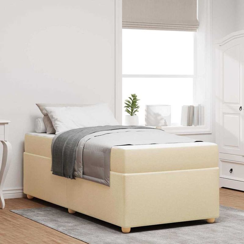 Casa si Gradina - Mobilier - Paturi si accesorii - Paturi - Cadru de pat Altele Crem 80 x 200 cm tesatura - Infinity.ro