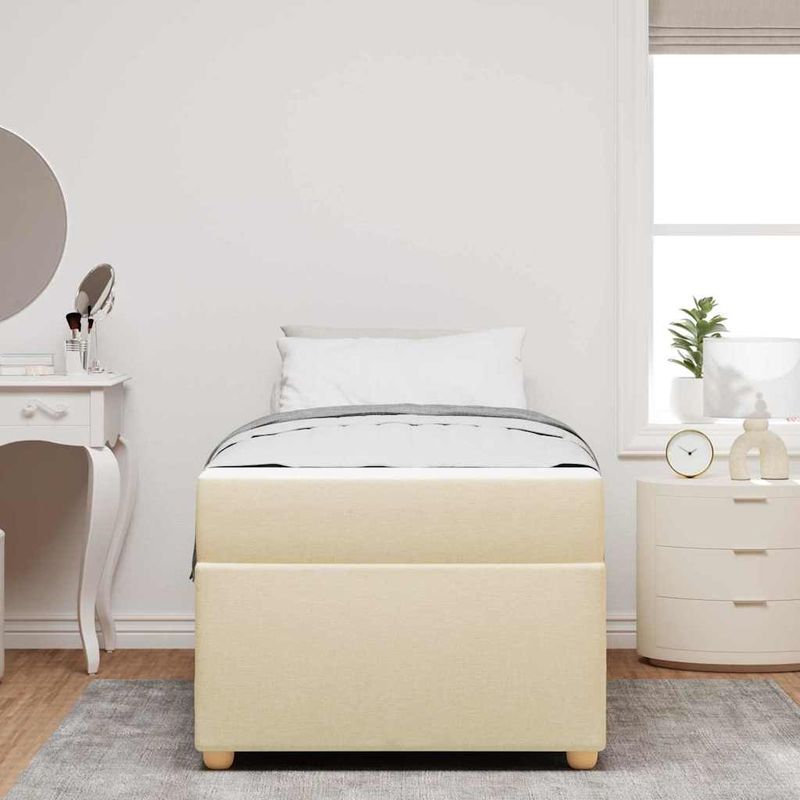 Casa si Gradina - Mobilier - Paturi si accesorii - Paturi - Cadru de pat Altele Crem 80 x 200 cm tesatura - Infinity.ro