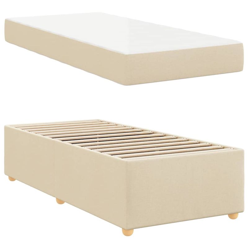 Casa si Gradina - Mobilier - Paturi si accesorii - Paturi - Cadru de pat Altele Crem 80 x 200 cm tesatura - Infinity.ro