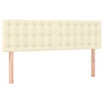 Casa si Gradina - Mobilier - Paturi si accesorii - Paturi - Pat box spring cu saltea, crem, 140x190 cm, piele ecologica - Infinity.ro