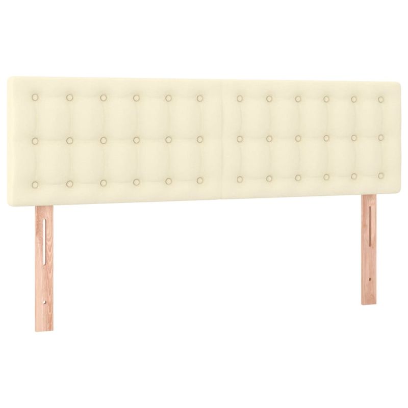 Casa si Gradina - Mobilier - Paturi si accesorii - Paturi - Pat box spring cu saltea, crem, 140x190 cm, piele ecologica - Infinity.ro
