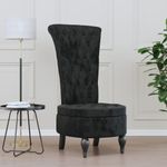 Casa si Gradina - Mobilier - Scaune si fotolii - Fotolii - Fotoliu cu spatar inalt, negru, catifea, design cu nasturi - Infinity.ro