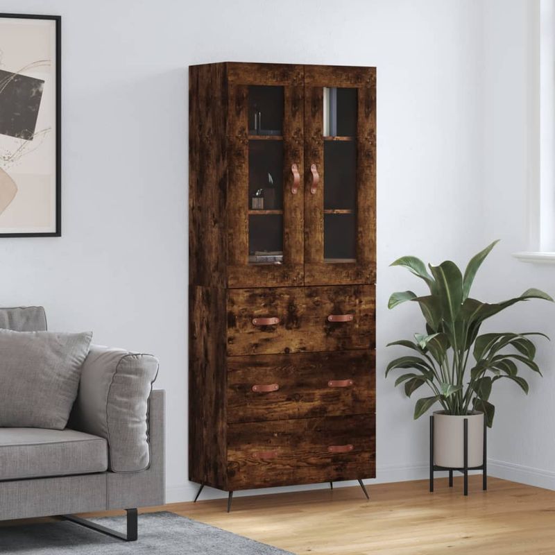 Casa si Gradina - Mobilier - Comode si corpuri - Corpuri bucatarie - Dulap inalt, stejar fumuriu, 69,5x34x180, lemn compozit - Infinity.ro