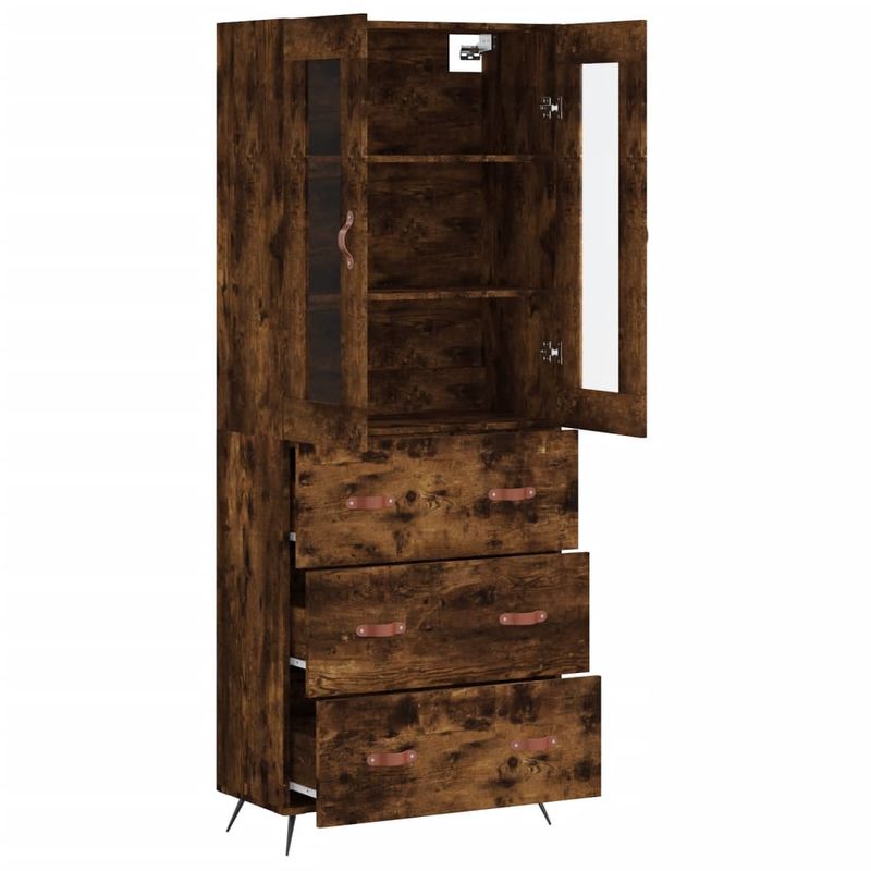 Casa si Gradina - Mobilier - Comode si corpuri - Corpuri bucatarie - Dulap inalt, stejar fumuriu, 69,5x34x180, lemn compozit - Infinity.ro
