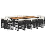 Casa si Gradina - Gradina si terasa - Mobilier exterior - Seturi mobila gradina - Set mobilier de gradina cu perne, 13 piese, negru, poliratan - Infinity.ro