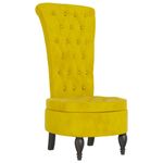 Casa si Gradina - Mobilier - Scaune si fotolii - Fotolii - Fotoliu cu spatar inalt, galben, catifea, design cu nasturi - Infinity.ro