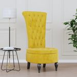 Casa si Gradina - Mobilier - Scaune si fotolii - Fotolii - Fotoliu cu spatar inalt, galben, catifea, design cu nasturi - Infinity.ro