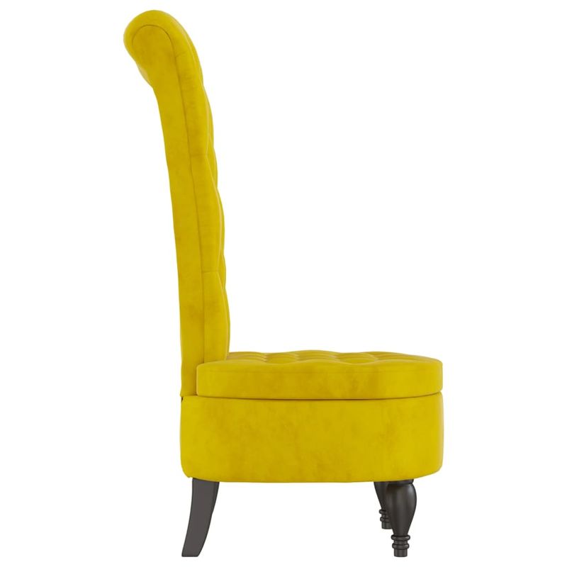 Casa si Gradina - Mobilier - Scaune si fotolii - Fotolii - Fotoliu cu spatar inalt, galben, catifea, design cu nasturi - Infinity.ro