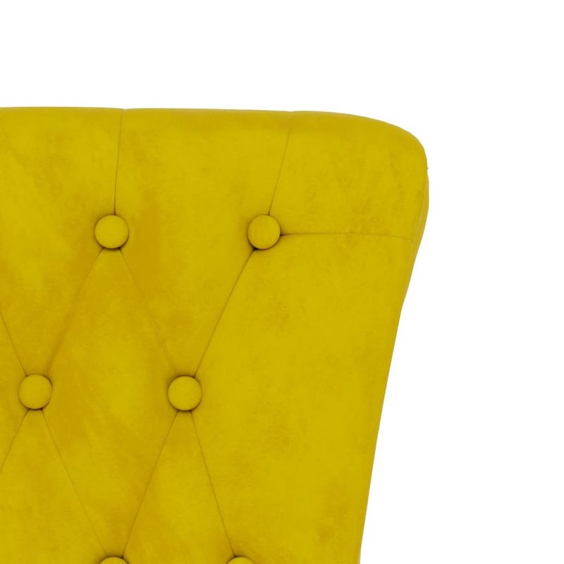 Casa si Gradina - Mobilier - Scaune si fotolii - Fotolii - Fotoliu cu spatar inalt, galben, catifea, design cu nasturi - Infinity.ro