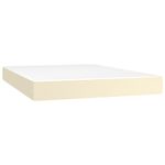 Casa si Gradina - Mobilier - Paturi si accesorii - Paturi - Pat cu arcuri, cu saltea & LED, crem, 140x190 cm, piele eco - Infinity.ro