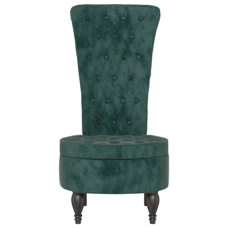 Casa si Gradina - Mobilier - Scaune si fotolii - Fotolii - Fotoliu cu spatar inalt verde inchis catifea design cu nasturi - Infinity.ro