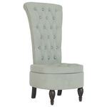 Casa si Gradina - Mobilier - Scaune si fotolii - Fotolii - Fotoliu cu spatar inalt, gri deschis, catifea design cu nasturi - Infinity.ro