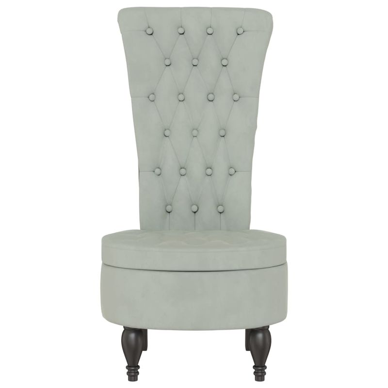 Casa si Gradina - Mobilier - Scaune si fotolii - Fotolii - Fotoliu cu spatar inalt, gri deschis, catifea design cu nasturi - Infinity.ro