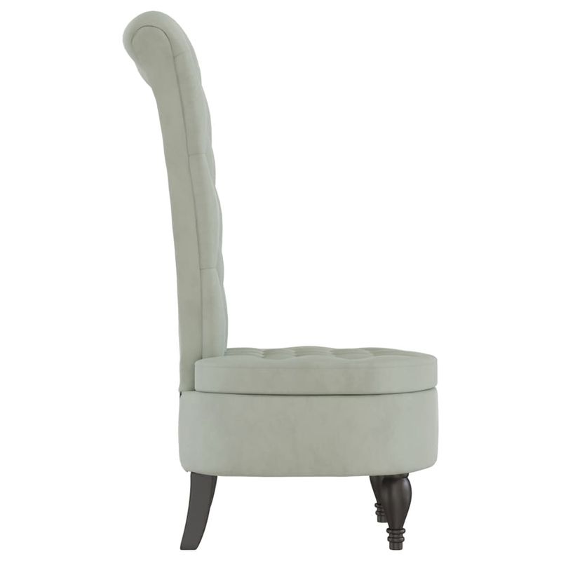 Casa si Gradina - Mobilier - Scaune si fotolii - Fotolii - Fotoliu cu spatar inalt, gri deschis, catifea design cu nasturi - Infinity.ro