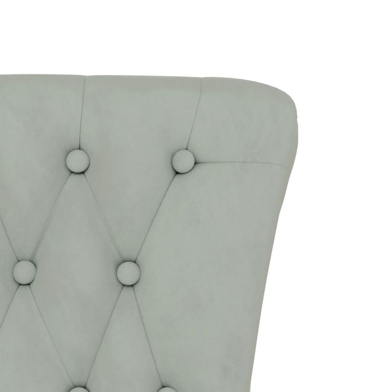 Casa si Gradina - Mobilier - Scaune si fotolii - Fotolii - Fotoliu cu spatar inalt, gri deschis, catifea design cu nasturi - Infinity.ro