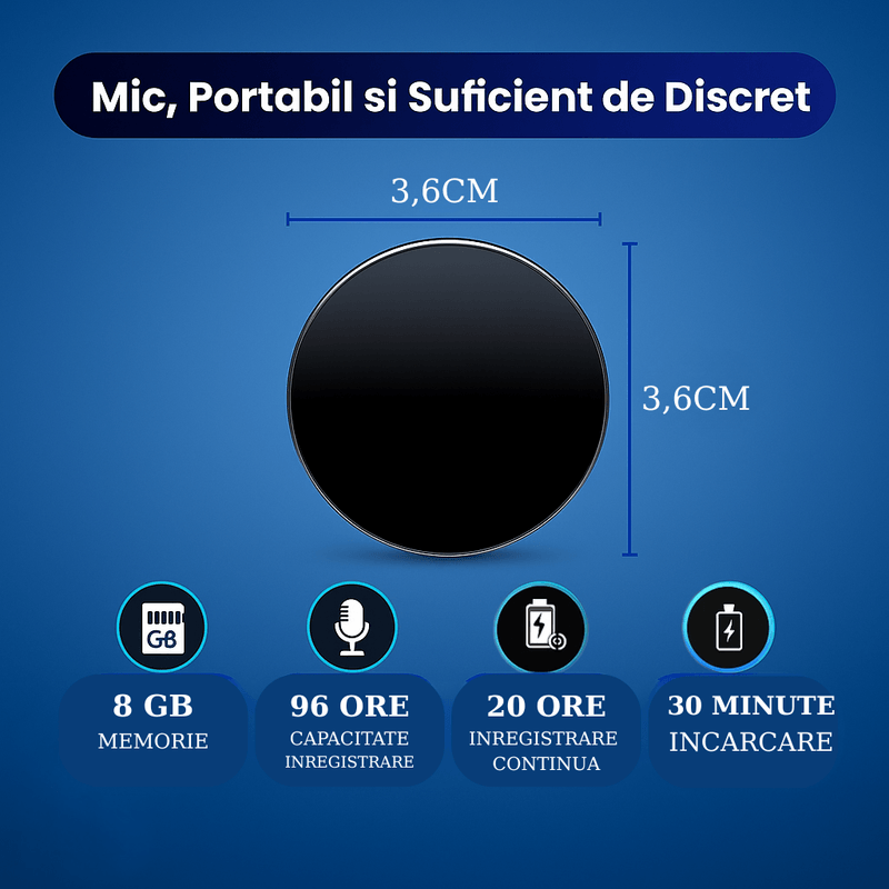 Laptop, Telefoane si Tablete - Wearables si gadgeturi - Gadgeturi - Dispozitive spionaj - Reportofon spion CLC SmartGear 8GB brosa, 96h inregistrare, activare vocala, sunet clar, ideal studenti, interviuri - Infinity.ro