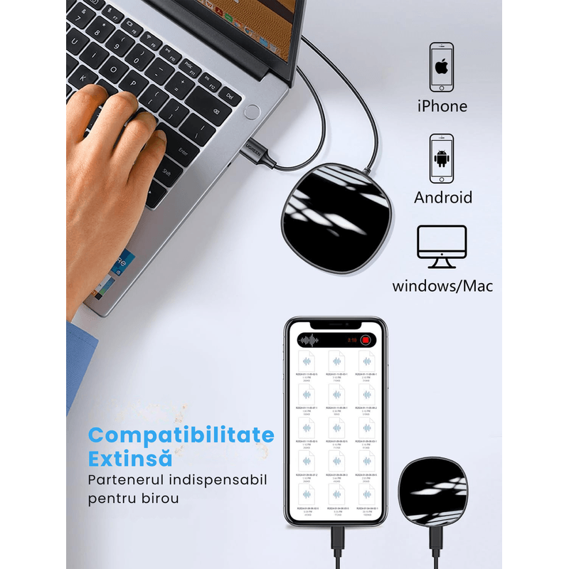 Laptop, Telefoane si Tablete - Wearables si gadgeturi - Gadgeturi - Dispozitive spionaj - Reportofon Spion 8GB cu Activare Vocala, Magnet, 128h Autonomie, Redare Instant - Ideal pentru Birou, Casa, Masina - Infinity.ro