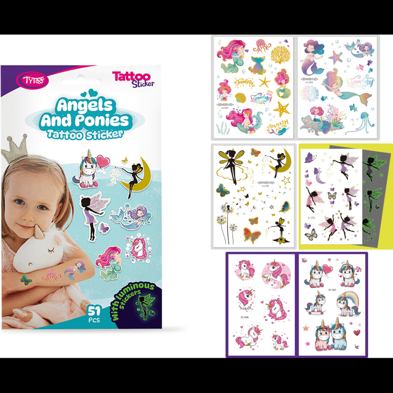 Ingrijire personala si Cosmetice - Ingrijire personala - Ingrijire corp - Tatuaje temporare - Set 51 tatuaje temporare tip autocolante, Zane si Ponei - Infinity.ro