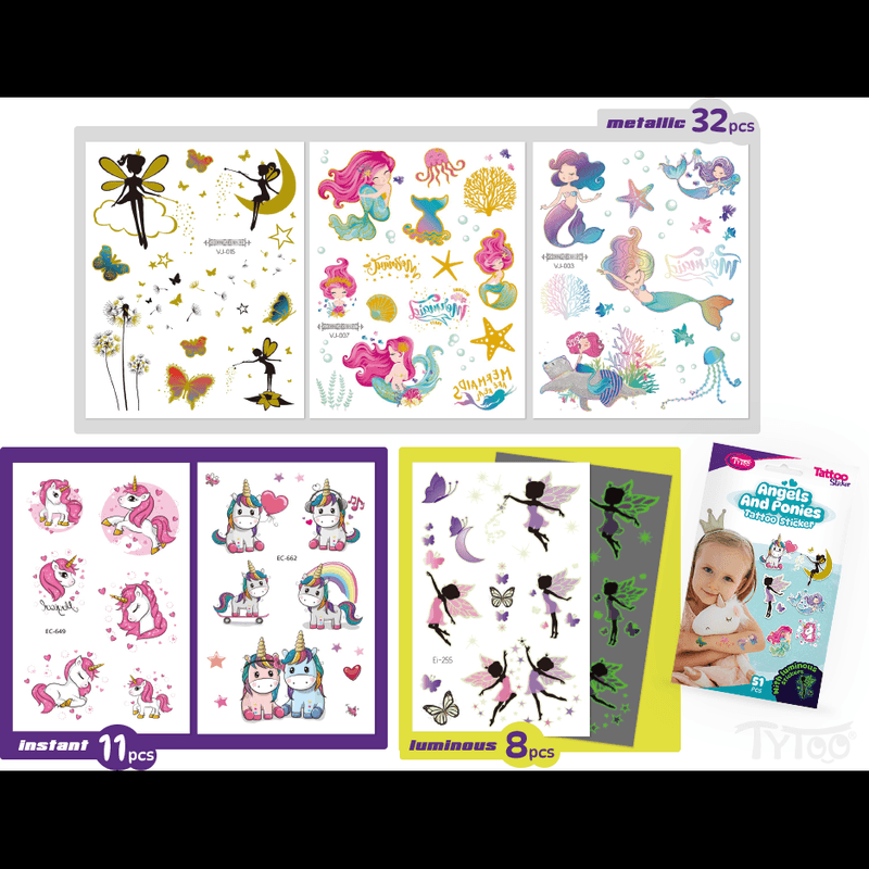 Ingrijire personala si Cosmetice - Ingrijire personala - Ingrijire corp - Tatuaje temporare - Set 51 tatuaje temporare tip autocolante, Zane si Ponei - Infinity.ro