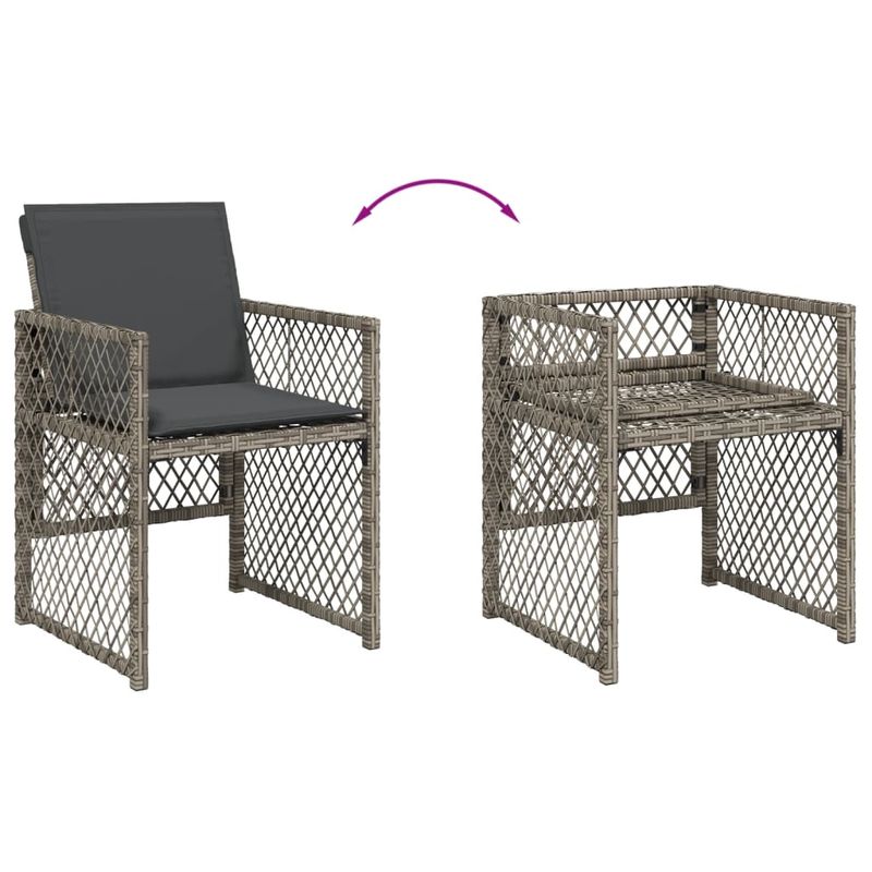Casa si Gradina - Gradina si terasa - Mobilier exterior - Seturi mobila gradina - Set mobilier de gradina cu perne, 15 piese, gri, poliratan - Infinity.ro