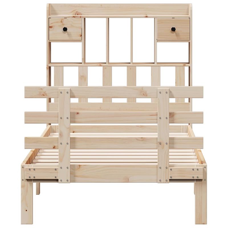 Casa si Gradina - Mobilier - Paturi si accesorii - Paturi - Pat cu biblioteca fara saltea, 90x190 cm, lemn masiv de pin - Infinity.ro