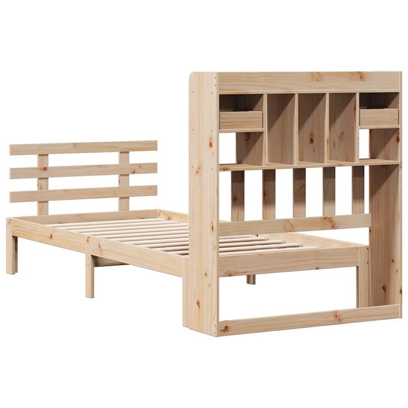 Casa si Gradina - Mobilier - Paturi si accesorii - Paturi - Pat cu biblioteca fara saltea, 90x190 cm, lemn masiv de pin - Infinity.ro