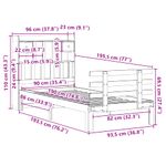 Casa si Gradina - Mobilier - Paturi si accesorii - Paturi - Pat cu biblioteca fara saltea, 90x190 cm, lemn masiv de pin - Infinity.ro