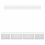 Casa si Gradina - Mobilier - Comode si corpuri - Comode - Unitati de perete TV cu LED-uri, 5 piese, alb, lemn prelucrat - Infinity.ro