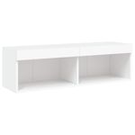 Casa si Gradina - Mobilier - Comode si corpuri - Comode - Unitati de perete TV cu LED-uri, 5 piese, alb, lemn prelucrat - Infinity.ro