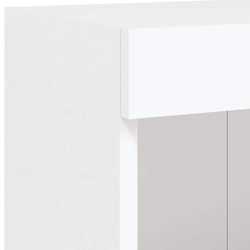 Casa si Gradina - Mobilier - Comode si corpuri - Comode - Unitati de perete TV cu LED-uri, 5 piese, alb, lemn prelucrat - Infinity.ro
