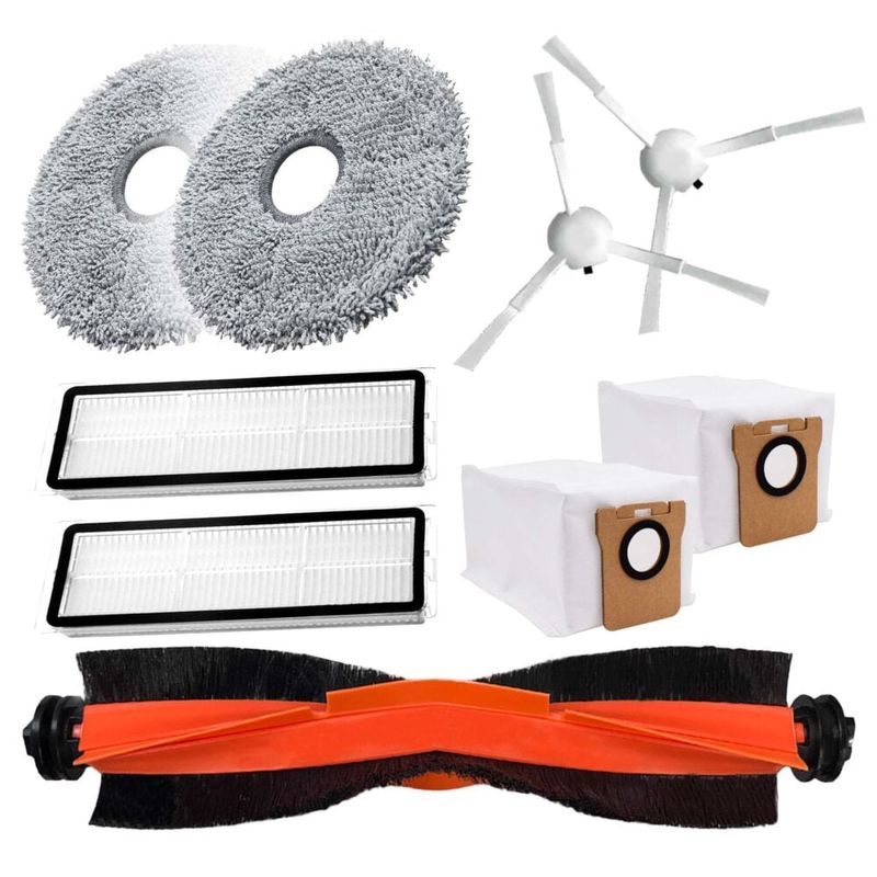 Electronice si Electrocasnice - Ingrijirea locuintei - Aspiratoare - Set 9 accesorii NewEvo compatibile cu Xiaomi MI X10 PLUS+, X20+PLUS, 1 perie tambur, 2 perii laterale, 2 filtre Hepa - Infinity.ro