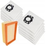 Electronice si Electrocasnice - Ingrijirea locuintei - Accesorii aparate pentru ingrijirea locuintei - Set filtru Hepa si 10 saci textili premium, NewEvo® , pentru aspiratoare Karcher seria, WD4 WD5 WD6 KWD6 - Infinity.ro