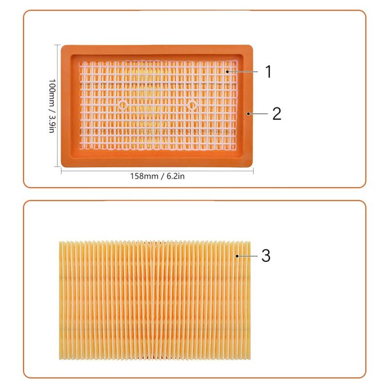 Electronice si Electrocasnice - Ingrijirea locuintei - Accesorii aparate pentru ingrijirea locuintei - Set filtru Hepa si 10 saci textili premium, NewEvo® , pentru aspiratoare Karcher seria, WD4 WD5 WD6 KWD6 - Infinity.ro