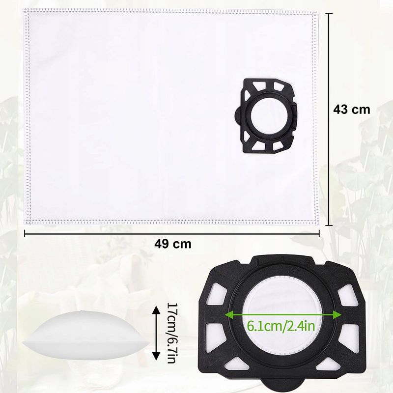 Electronice si Electrocasnice - Ingrijirea locuintei - Accesorii aparate pentru ingrijirea locuintei - Set filtru Hepa si 10 saci textili premium, NewEvo® , pentru aspiratoare Karcher seria, WD4 WD5 WD6 KWD6 - Infinity.ro